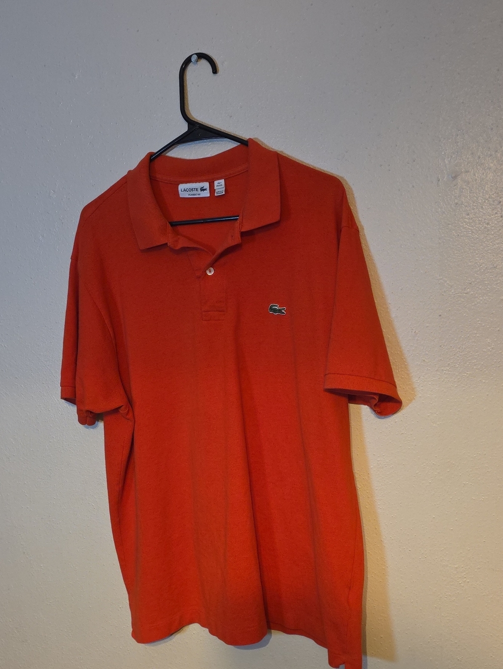 Lacoste Men's Red/Orange Classic Pique Polo Shirt 2XL Alligator